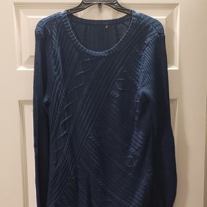 Cable knit teal sweater